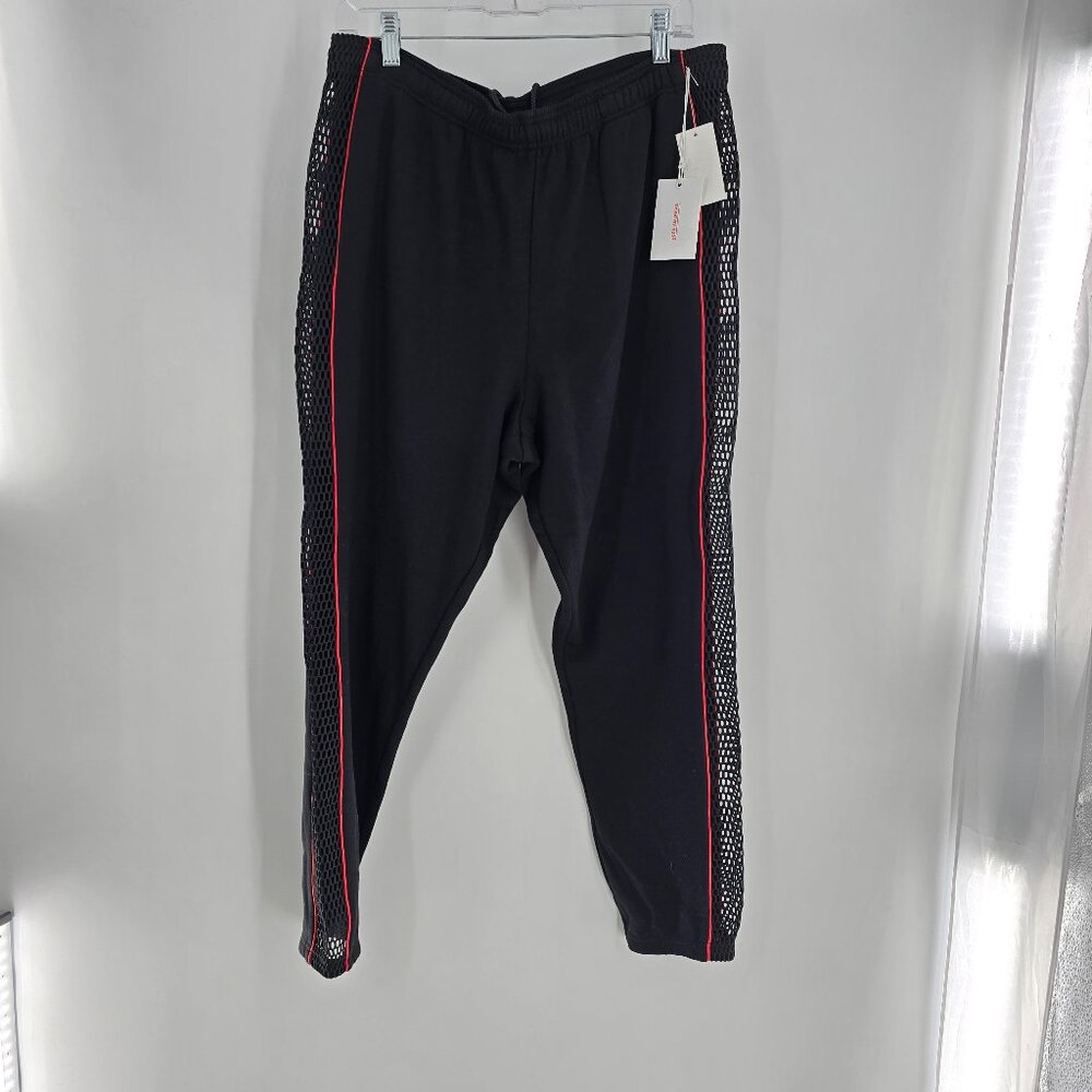 NWT Good American Mesh Sweatpants Core‎ Pant Black Size XL - Picture 9 of 10